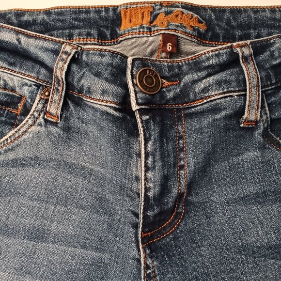 Kut From The Kloth Denim Jeans Size 6 Low Rise Straight Leg Medium Wash - Picture 3 of 10